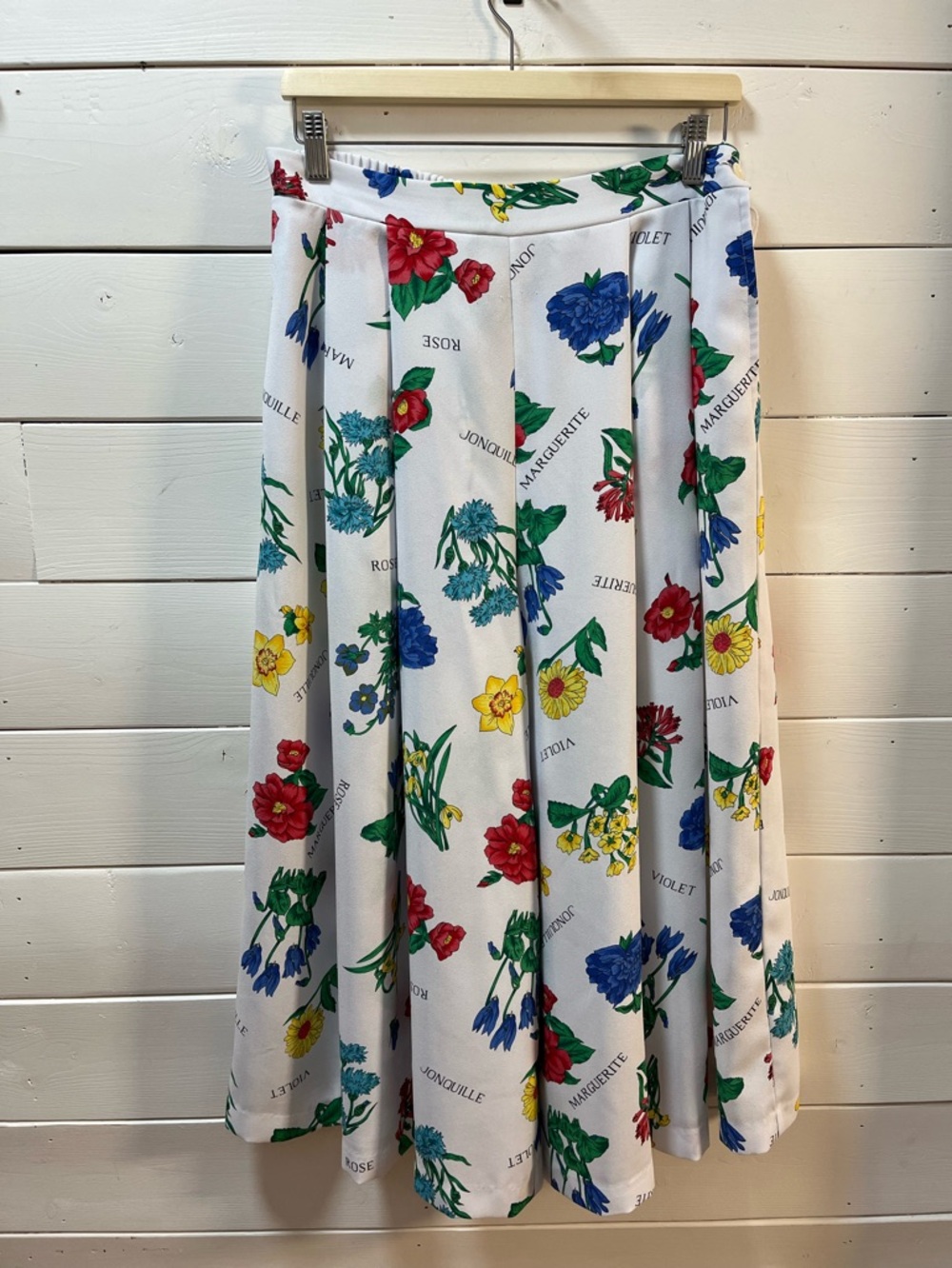 COLLECTIONS INTERNATIONALE Floral Culotte Skirt White Multicolor Vintage Size 14